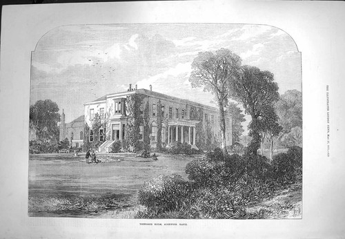 Original old antique print - old,